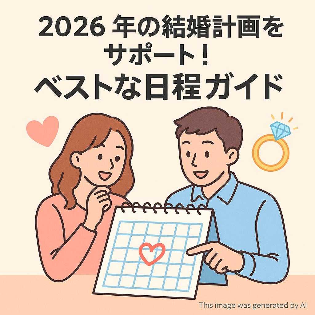 2026年の結婚計画をサポート！ベストな日程ガイド