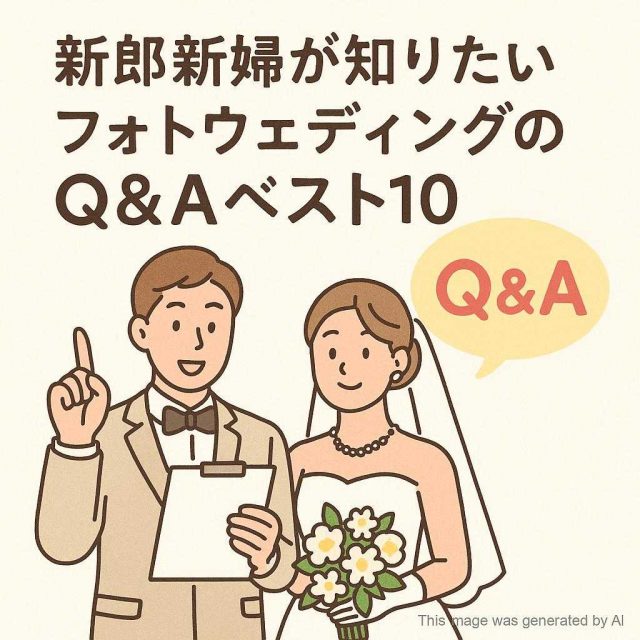 新郎新婦が知りたいフォトウェディングのQ&Aベスト10