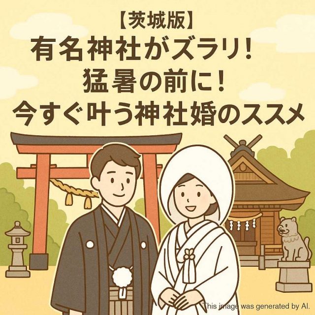 【茨城版】有名神社がズラリ！猛暑の前に！今すぐ叶う神社婚のススメ！