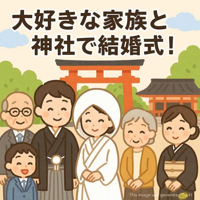 大好きな家族と神社で結婚式！