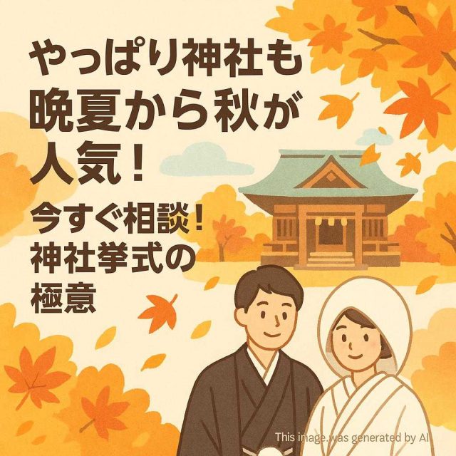 やっぱり神社も晩夏から秋が人気！今すぐ相談！神社挙式の極意