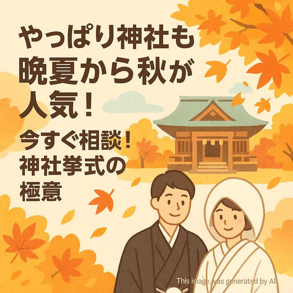 やっぱり神社も晩夏から秋が人気！今すぐ相談！神社挙式の極意