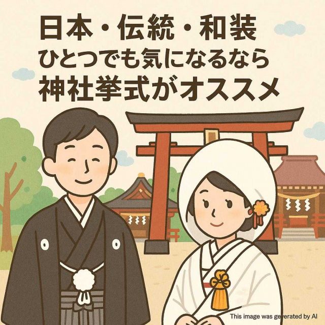 日本・伝統・和装　ひとつでも気になるなら神社挙式がオススメ