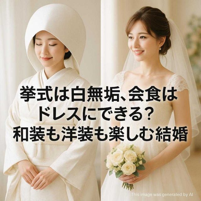 挙式は白無垢、会食はドレスにできる？和装も洋装も楽しむ結婚式