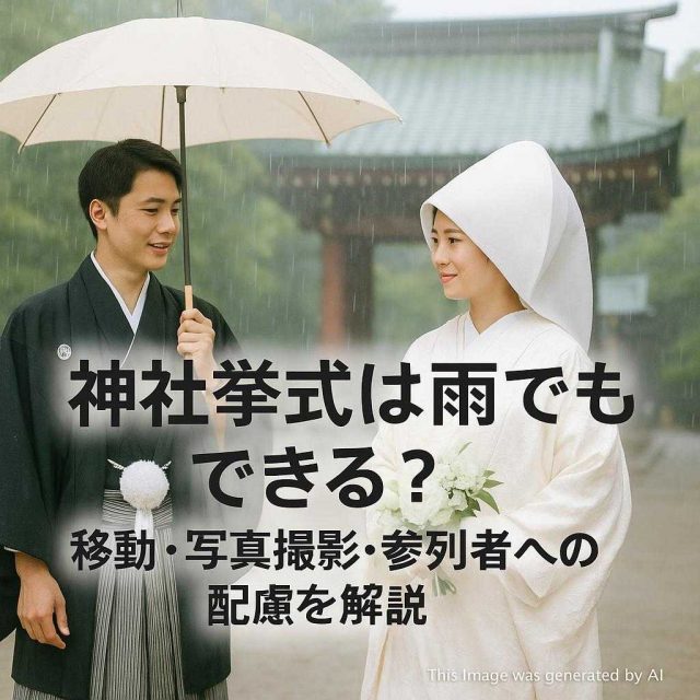 神社挙式は雨でもできる？移動・写真撮影・参列者への配慮を解説