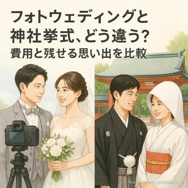 フォトウェディングと神社挙式、どう違う？費用と残せる思い出を比較