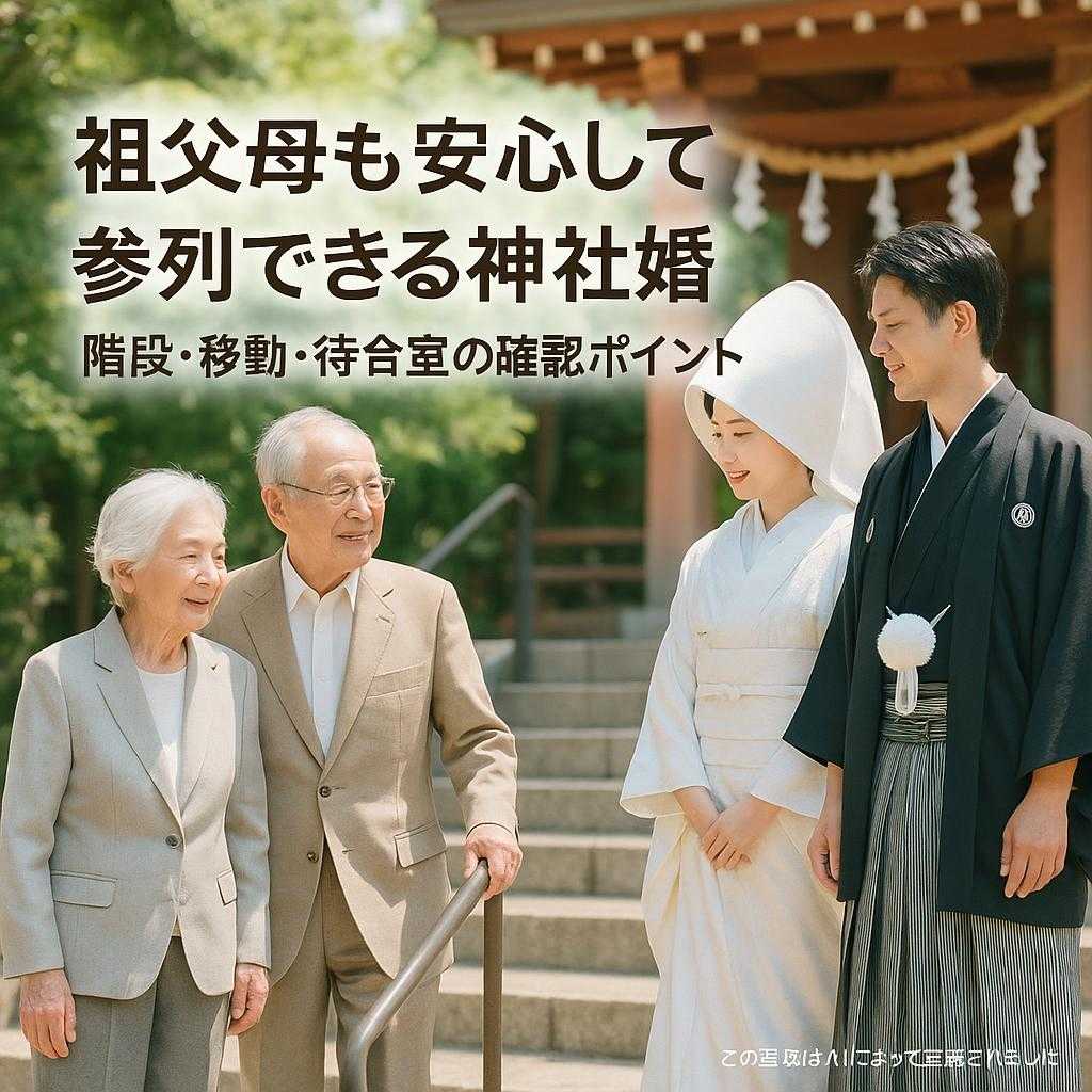 祖父母も安心して参列できる神社婚|階段・移動・待合室の確認ポイント