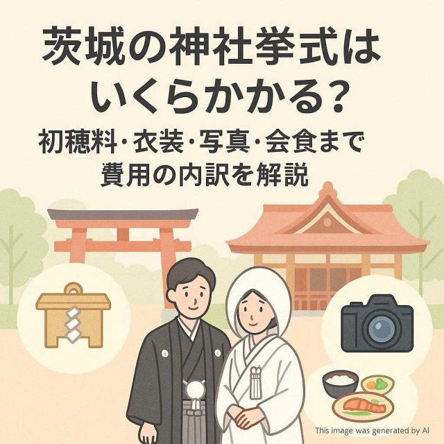 茨城の神社挙式はいくらかかる？初穂料・衣装・写真・会食まで費用の内訳を解説